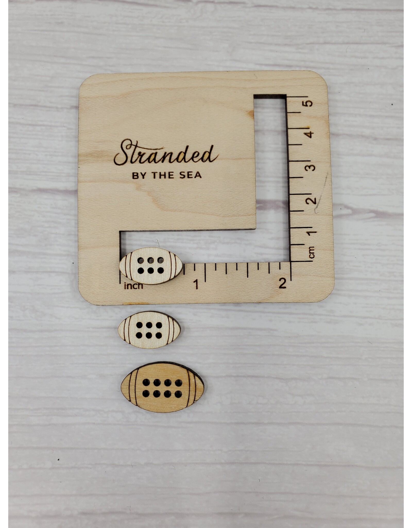 Stranded by the Sea Wooden Football Buttons 0.75 inch