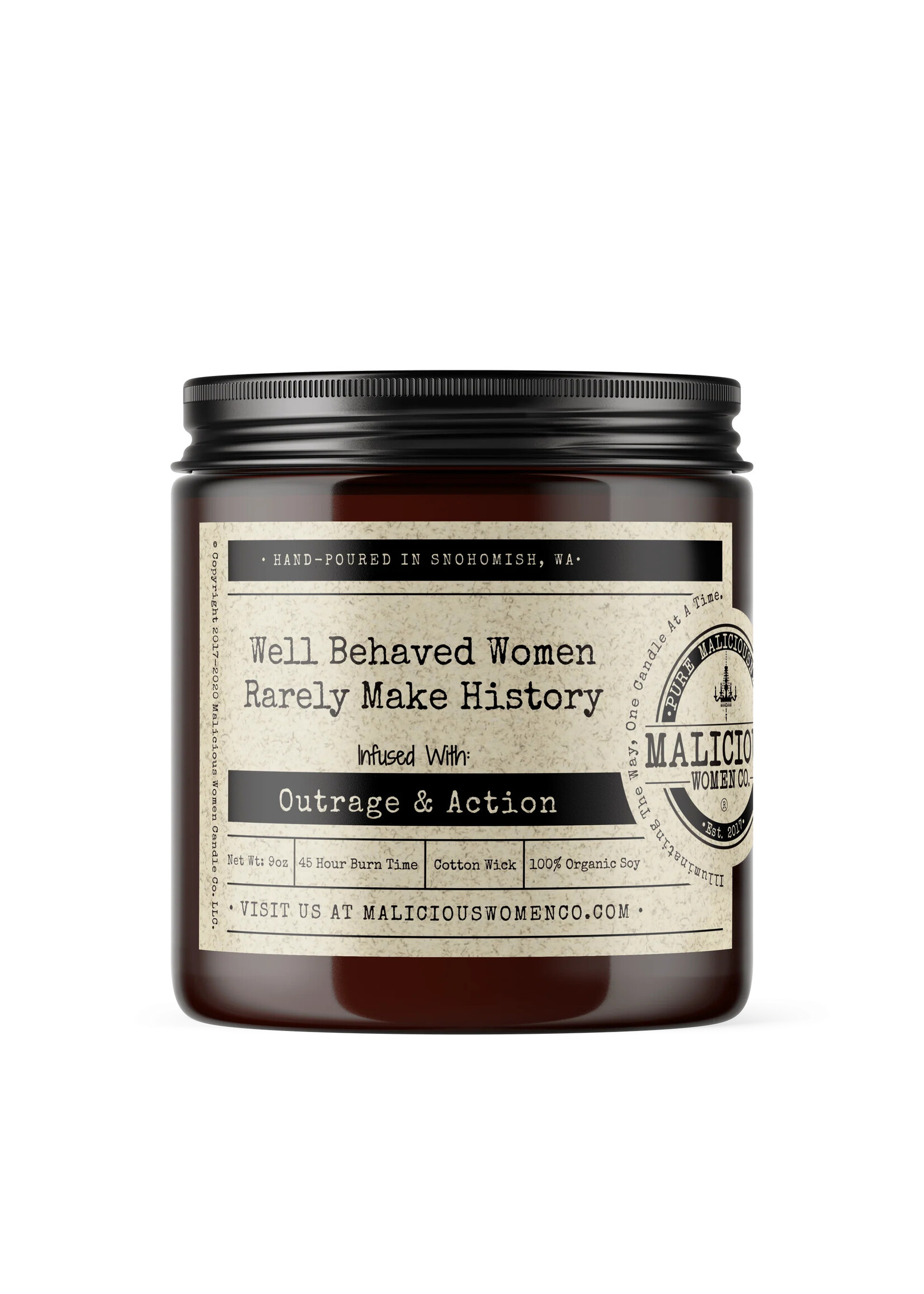 Malicious Women Co Well Behaved Women Rarely Make History Candle by Malicious Women Co