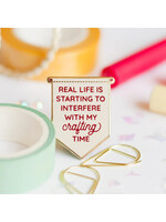 Gray Muse Crafting Time Banner Enamel Pin
