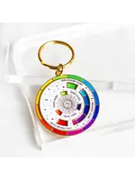 Gray Muse Color Wheel Enamel Keychain White & Gold