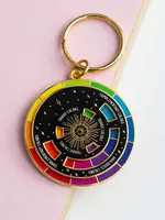 Gray Muse Color Wheel Enamel Keychain Black & Gold