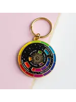 Gray Muse Color Wheel Enamel Keychain Black & Gold