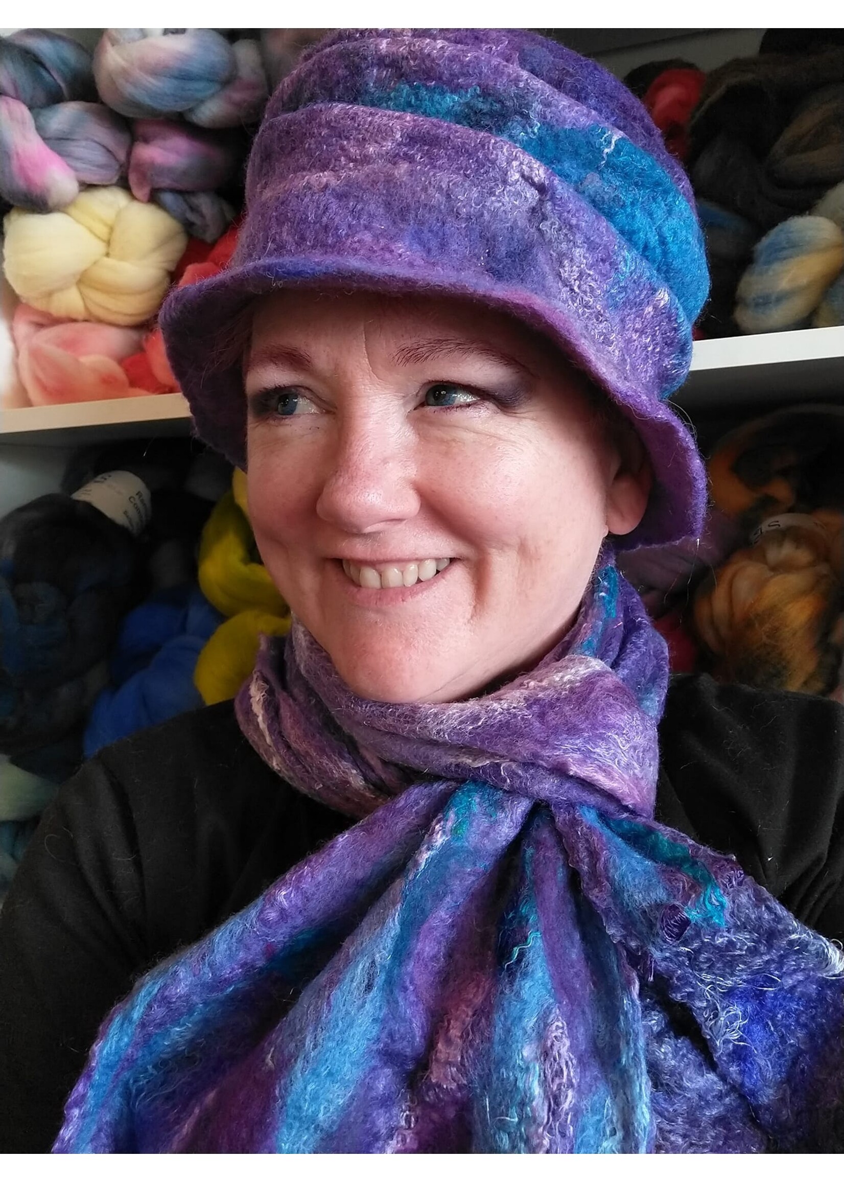 Kerri Kirk Instructor Class Wet Felted Scarves