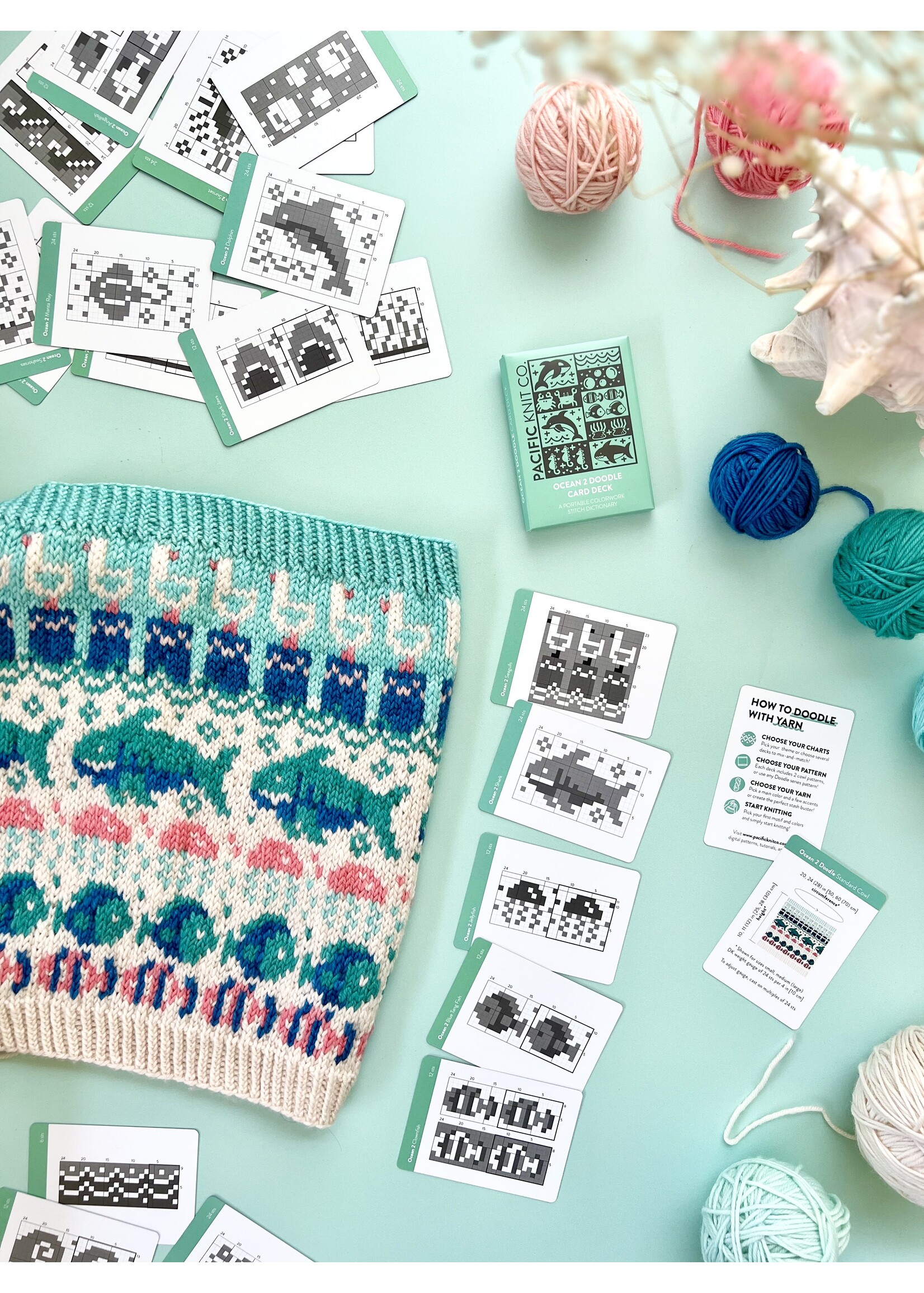 Pacific Knit Co Doodle Deck - Ocean 2