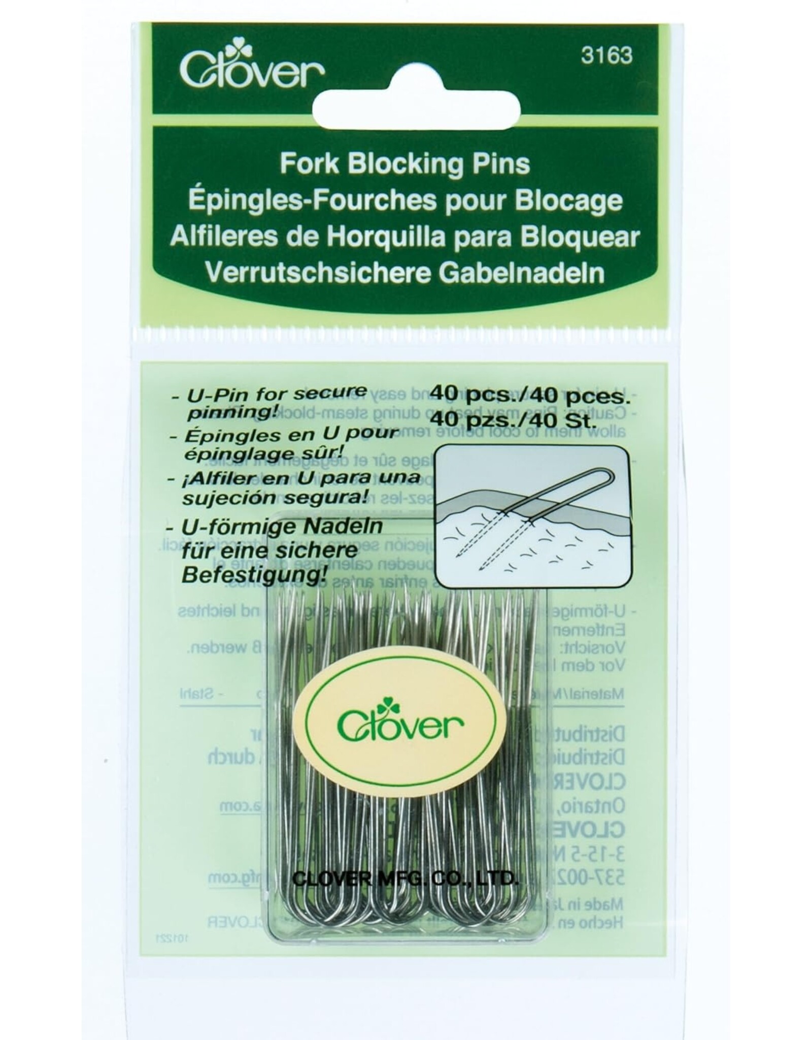 Clover Clover Fork Blocking Pins 40ct (1.75")