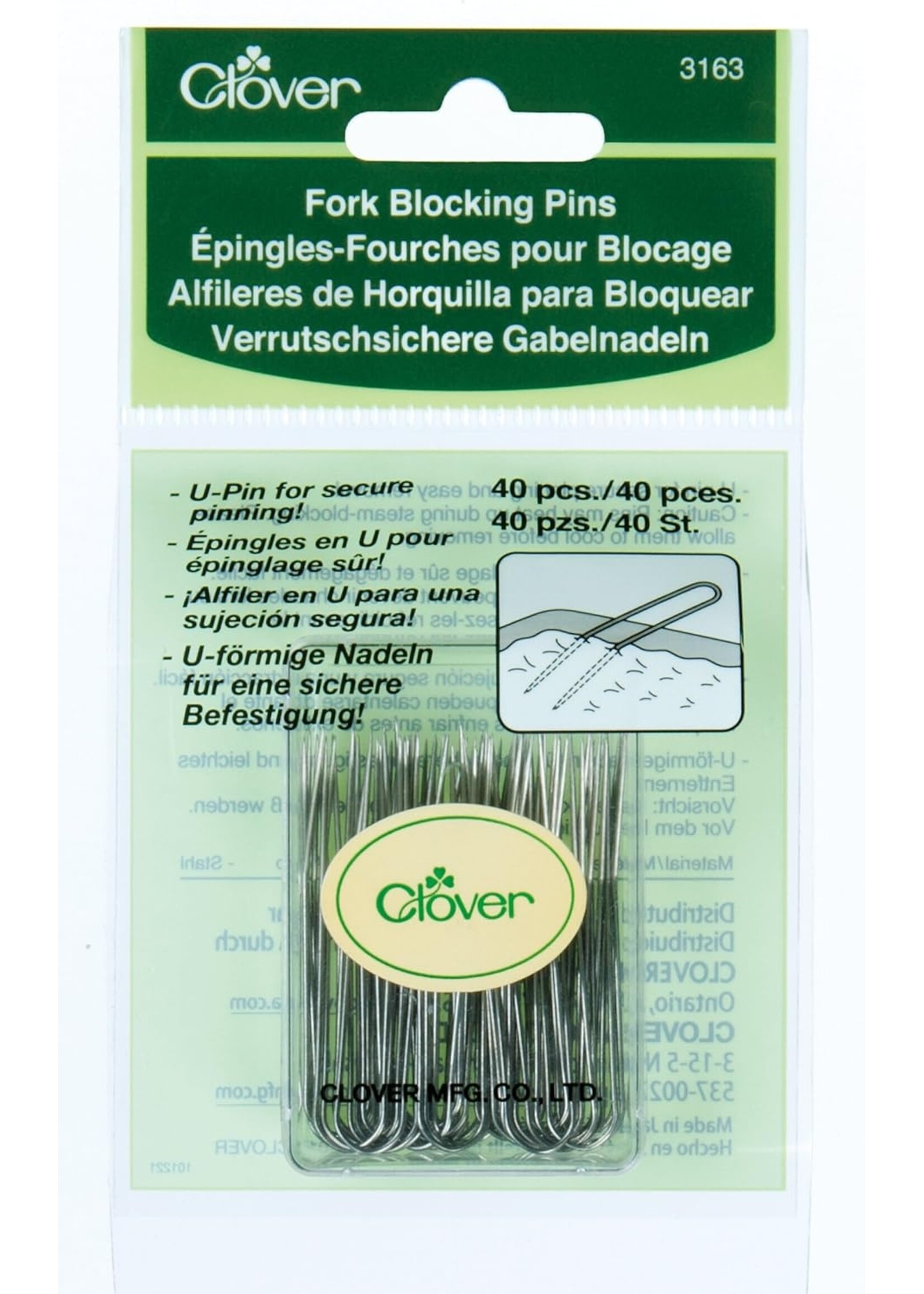 Clover Clover Fork Blocking Pins 40ct (1.75")