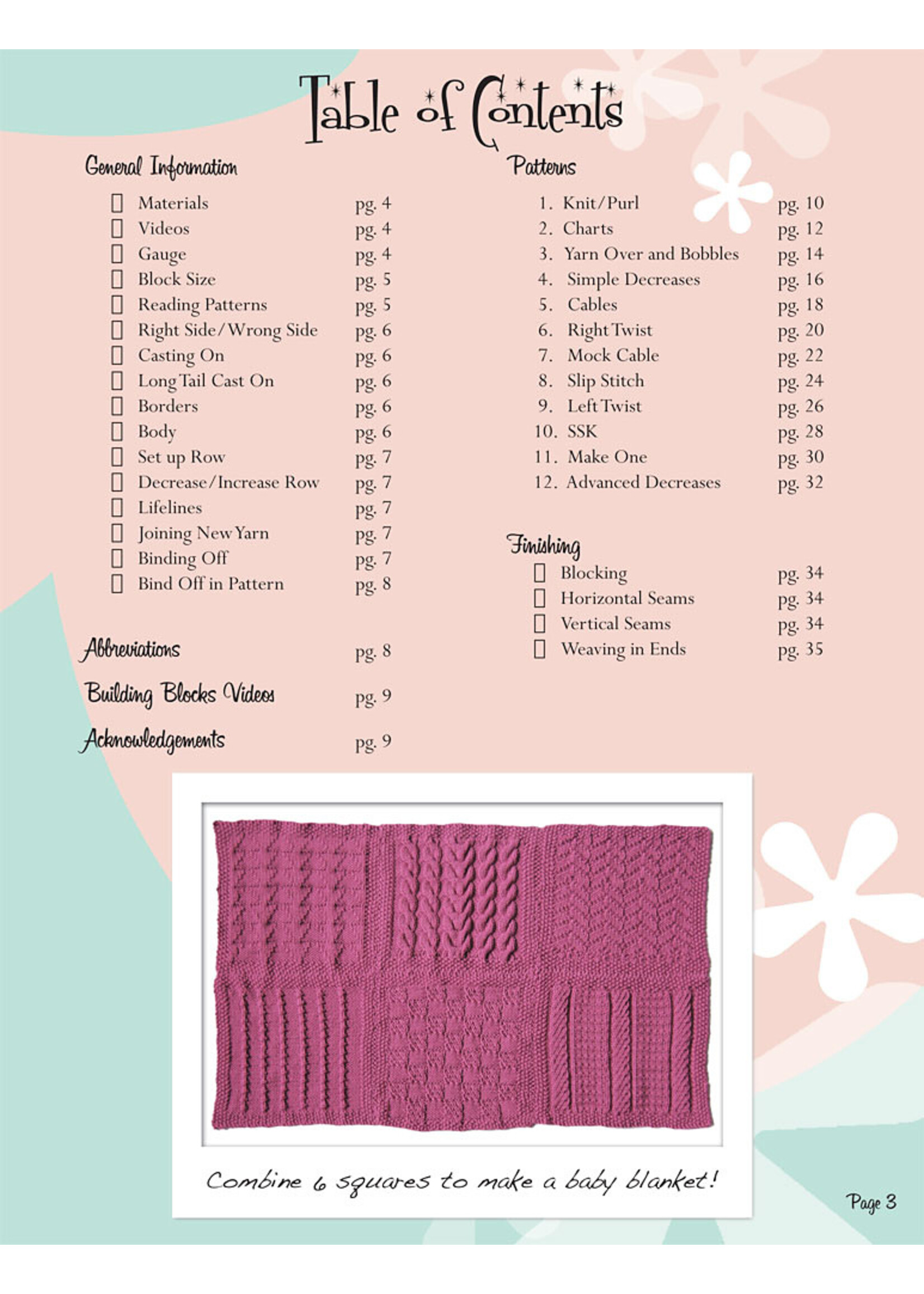 Knit Purl Hunter Building Blocks Pattern Book by Michelle Hunter