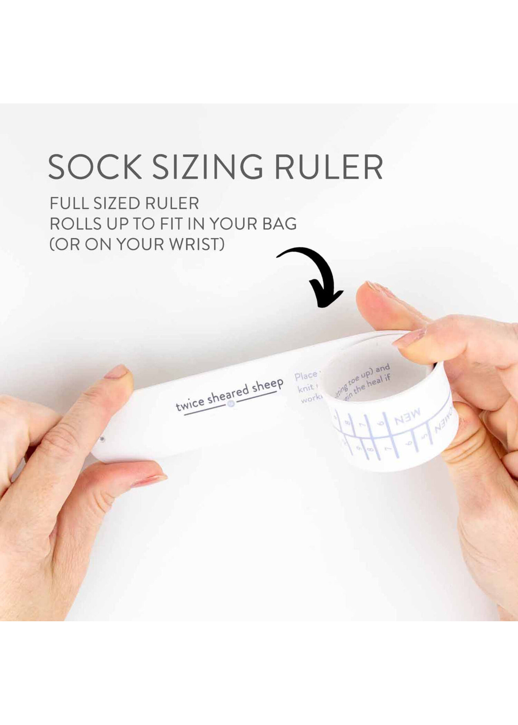 twice sheared sheep tss Sock Sizing Ruler