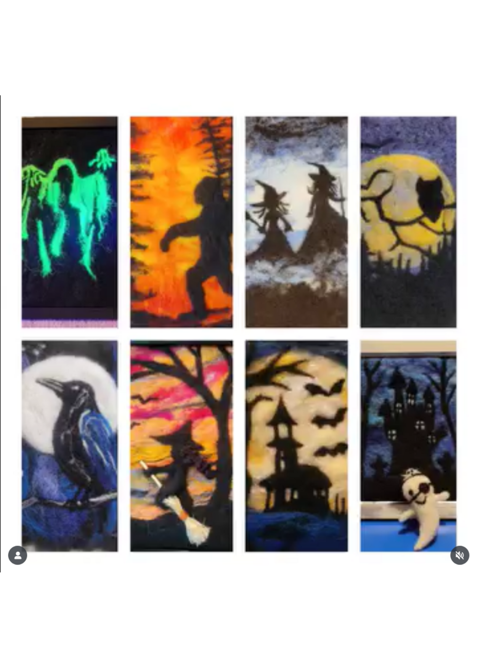 Kerri Kirk Instructor Class Needle Felted Wool Paintings