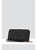 MADISON Darcy Quilted Zip Around Gusseted Clutch Wallet - Black