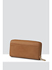 MADISON Mila Zip Around Gusseted Wallet w/ Front Tab - Lt Tan