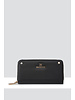 MADISON Mila Zip Around Gusseted Wallet w/ Front Tab - Black
