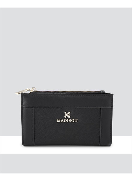 MADISON Lexi Medium Bi Fold Zip Wallet - Black
