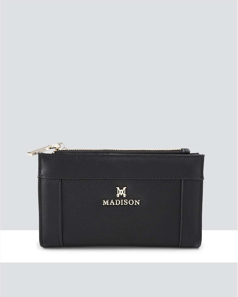 MADISON Lexi Medium Bi Fold Zip Wallet - Black