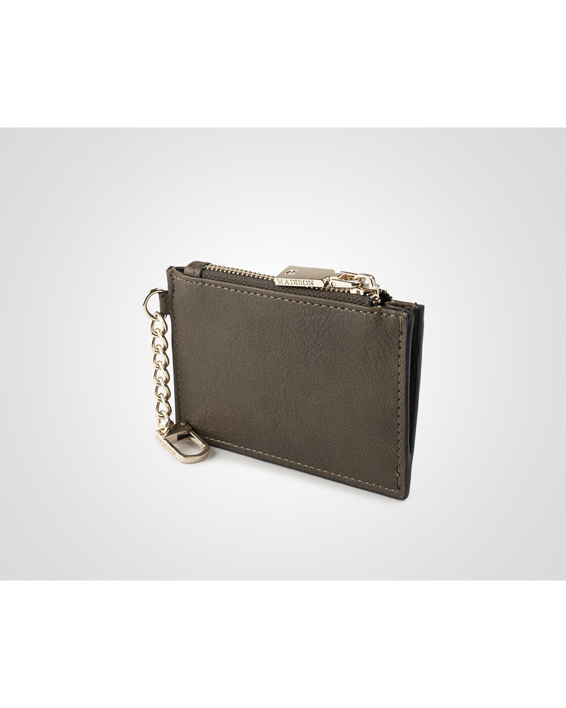 MADISON Hannah Zip Card Case - Olive Green
