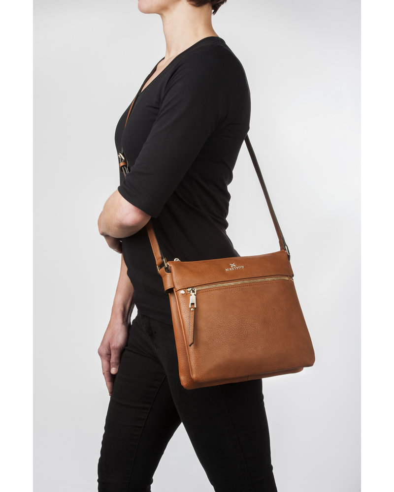 MADISON Renee N/S 2 Compartment Crossbody - Taupe