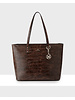 MADISON Evelyn Unlined Shopper Tote - Brown Croc-Emboss