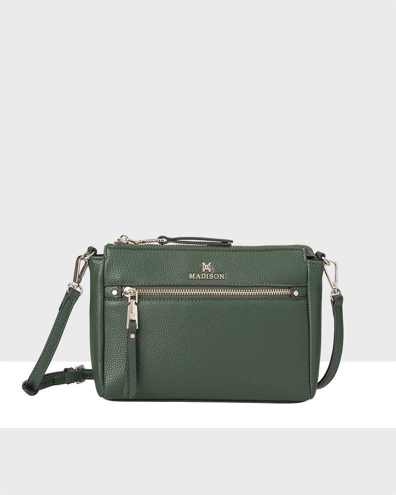 MADISON Willow Zip Top Crossbody - Forest Green