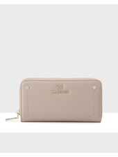 MADISON Mila Zip Around Gusseted Wallet w/ Front Tab - Taupe