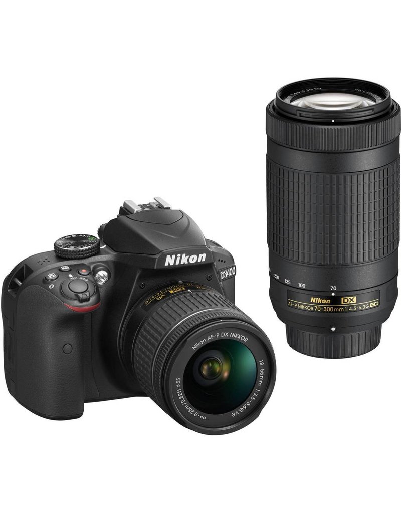 Nikon D3400 with 18-55mm VR & 70-300mm
