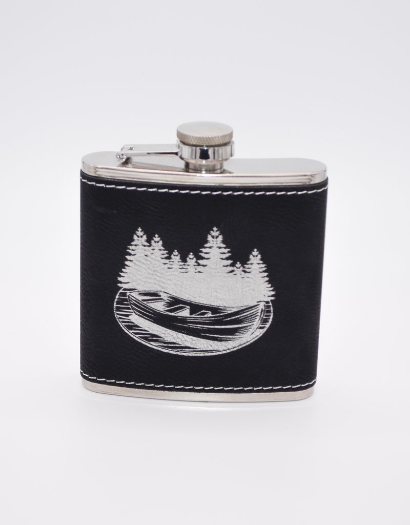 SC made it Leather Logo Flask