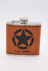 Leather Logo Flask