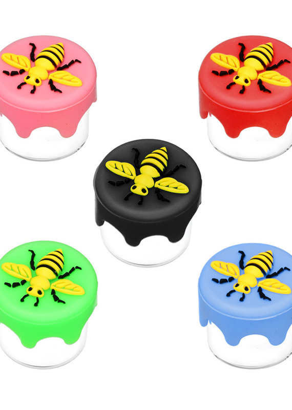 Bee Glass Jar w/Silicone Lid