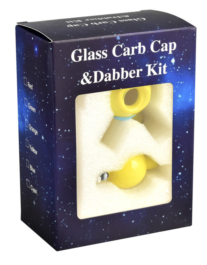 3pc Dabbing Set w/ Dabber, Carb Cap & Stand Colors Vary