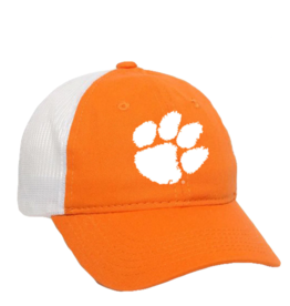 Clemson Clemson Paw Unstructed Hat Orange/White