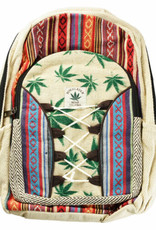 ThreadHead ThreadHead Himalayan Hemp Green Leaf Print Backpack 10"x16"