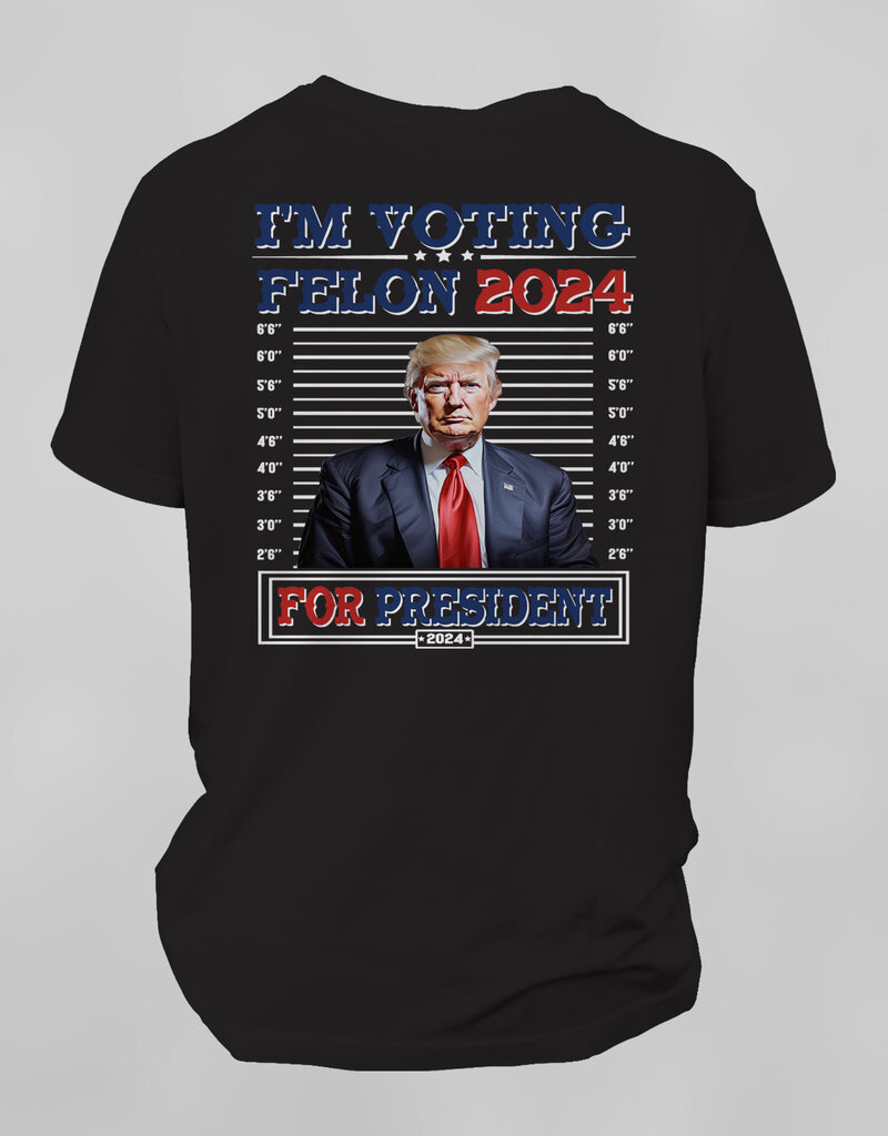 Southpaw Printz Front Pocket - Full Black T-Shirt Trump Design