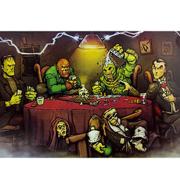 Monsters Playing Poker Poster