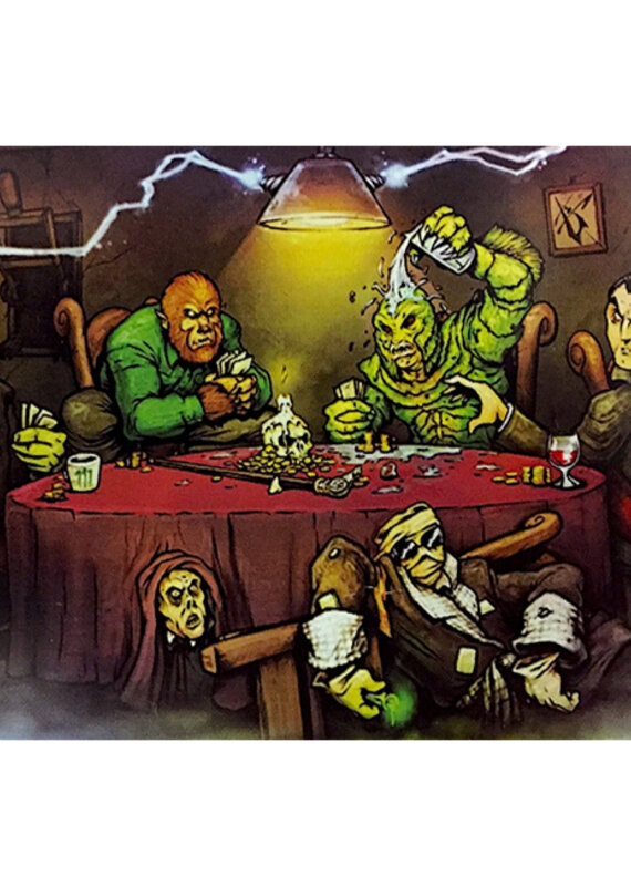 Monsters Playing Poker Poster
