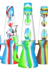AFG Lava Lamp Silicone & Glass Water Pipe -8" 14mm F Assort Colors