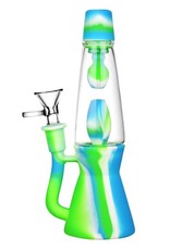 AFG Lava Lamp Silicone & Glass Water Pipe -8" 14mm F Assort Colors