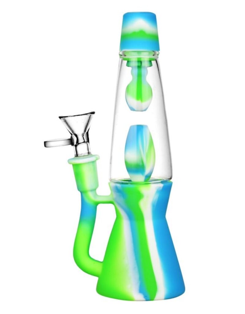 AFG Lava Lamp Silicone & Glass Water Pipe -8" 14mm F Assort Colors