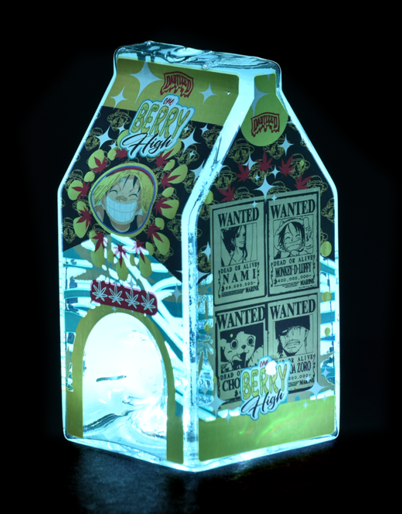 AFG Dabtized Juice Carton LED Glass Hand Pipe 3.75"