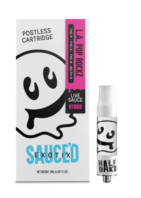 Half Baked Half Bak'D Live Resin Sauce'd Exotix THCP 2g Cart