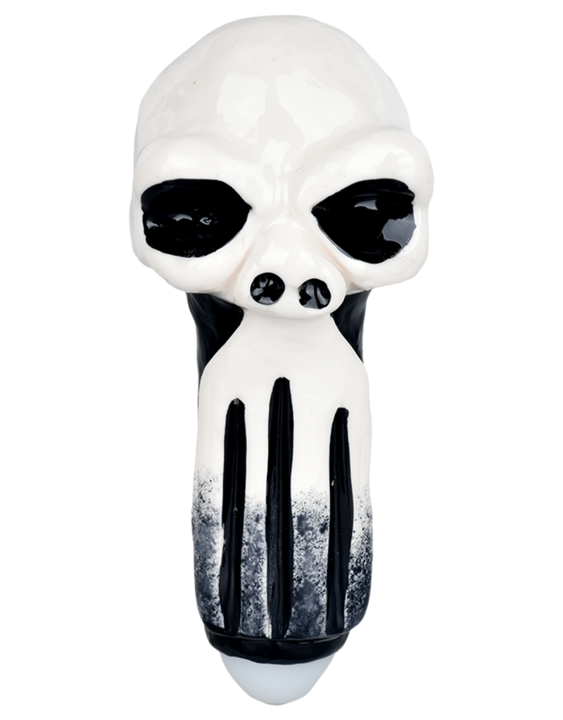 AFG Punishing Skull Glass Hand Pipe 5.25"