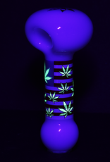 AFG American Leaf Flag Glow Glass Spoon Pipe 4"