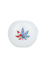 AFG American Leaf Flag Glow Glass Spoon Pipe 4"