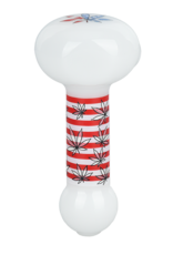 AFG American Leaf Flag Glow Glass Spoon Pipe 4"