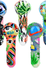 AFG 420 Glow In The Dark Glass Hand Painted Pipe  5"