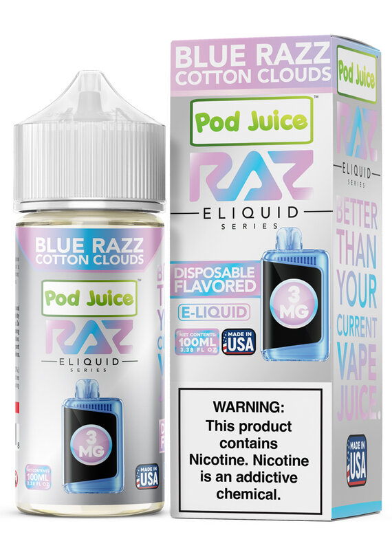 Pod Juice Raz X Pod Juice Blue Razz Cotton Clouds