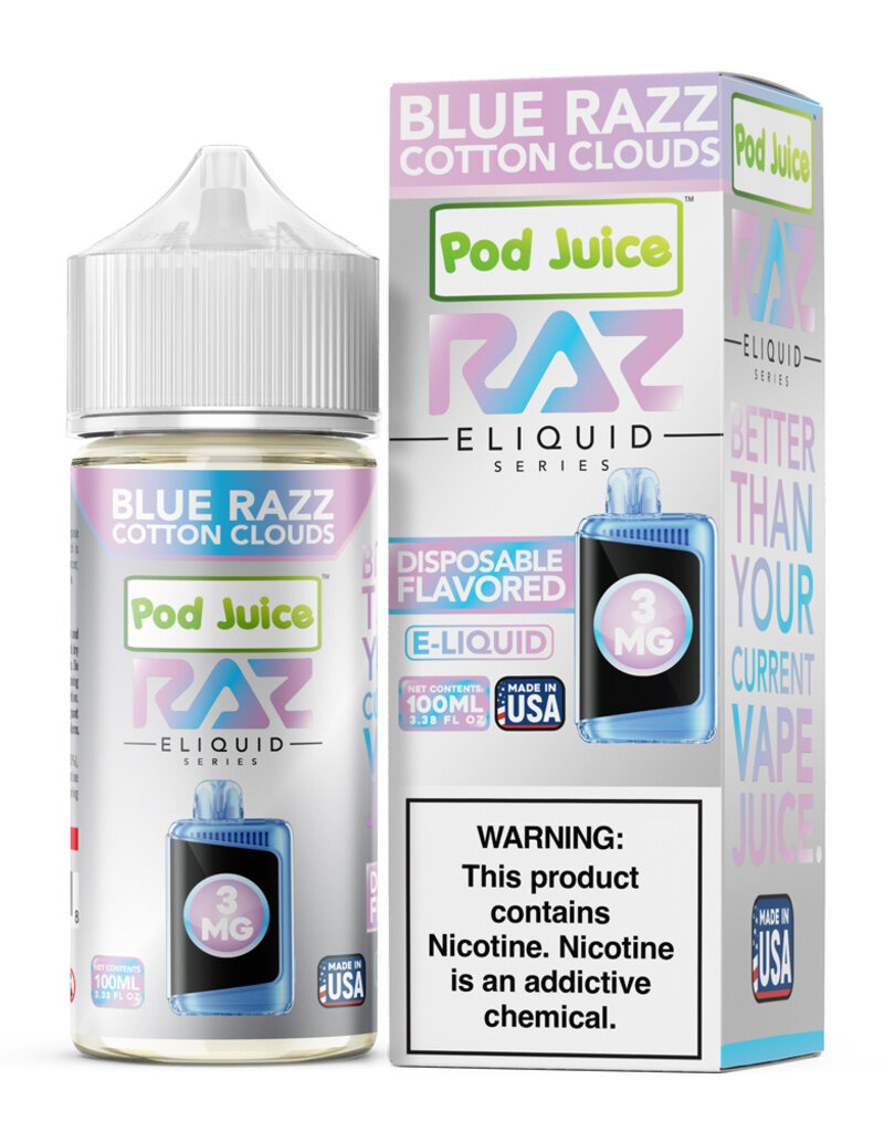 Pod Juice Raz X Pod Juice Blue Razz Cotton Clouds