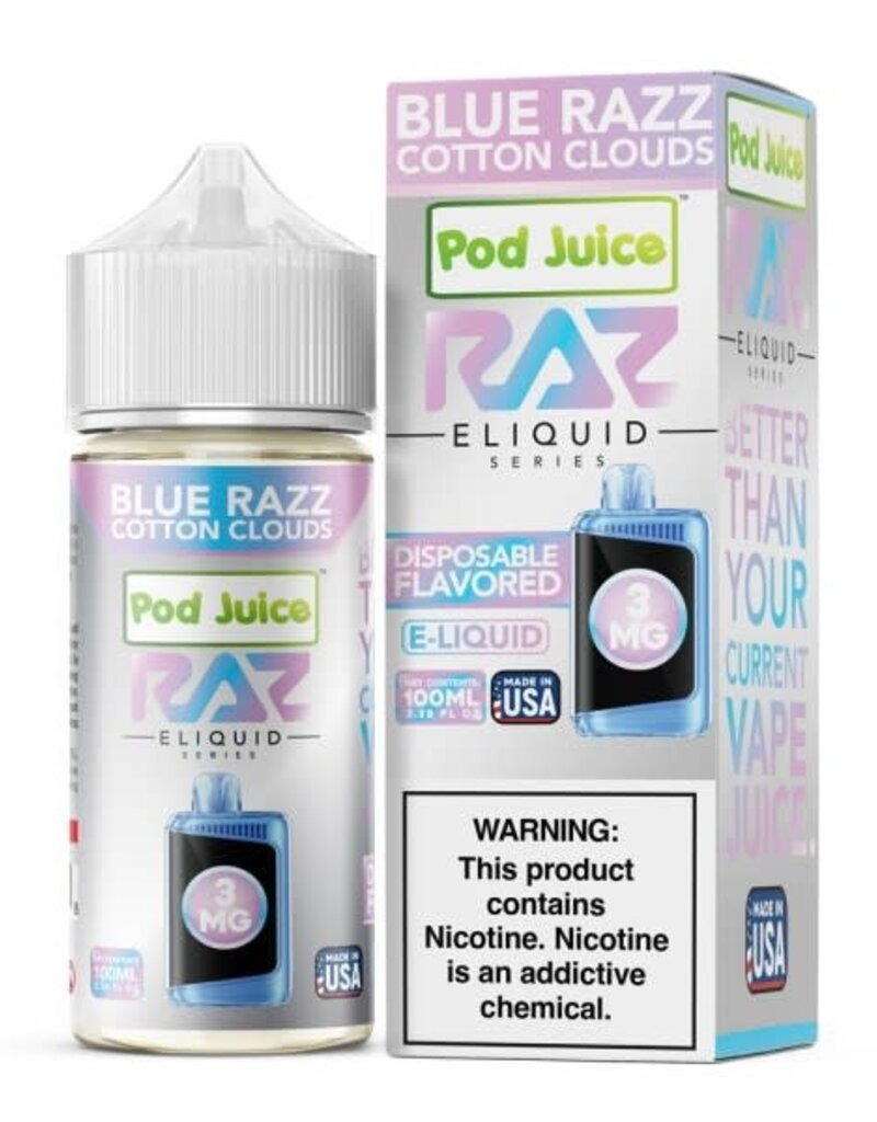 Pod Juice Raz X Pod Juice Blue Razz Cotton Clouds