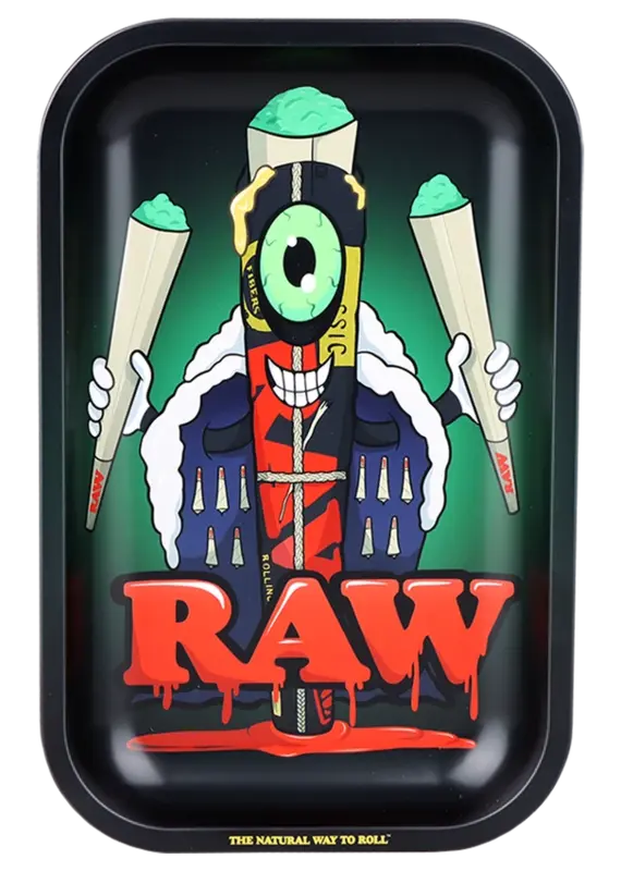 Raw Raw Black Cone Monster Metal Small Rolling Tray