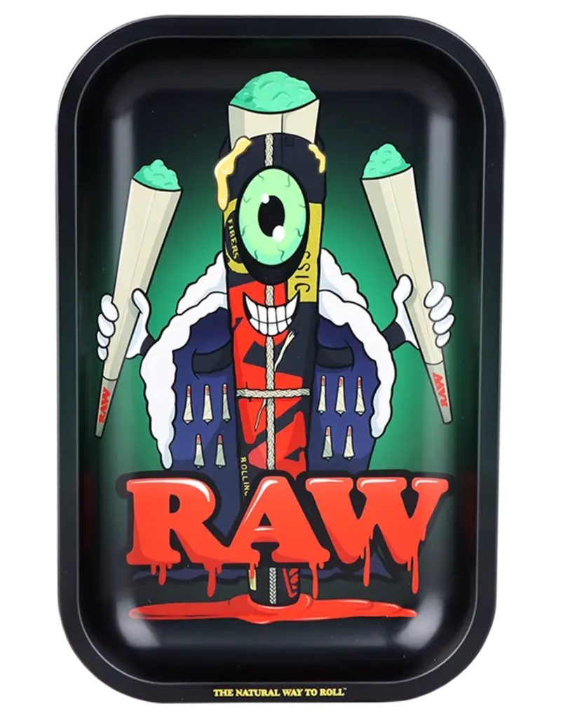 Raw Raw Black Cone Monster Metal Small Rolling Tray
