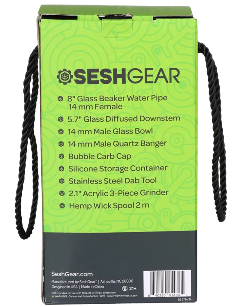 seshgear SeshGear Beaker Water Pipe Smokers Kit - 8"
