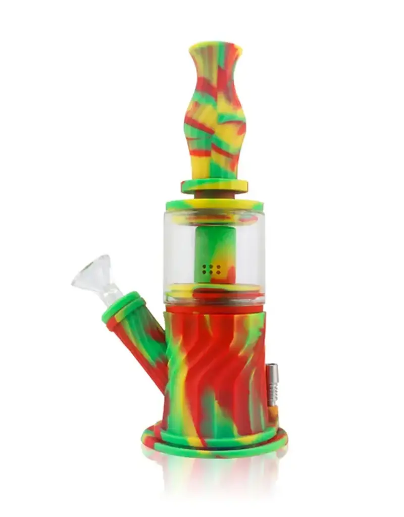 Silicone 4 in 1 Water Pipe 10" Assorted